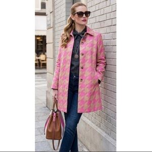 NWT Isaac Mizrahi Houndstooth Trench Coat
